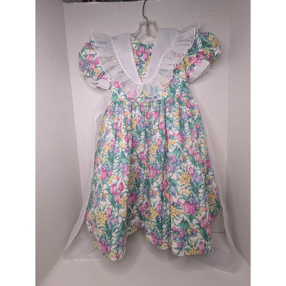 Vintage Habit of Style Saks Fifth Avenue Girls Size 6 Floral‎ Party Easter Dress